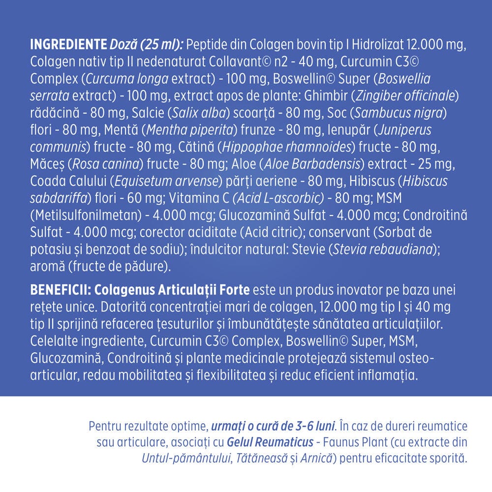 Poza6 Eticheta cu ingrediente si beneficii Colagenus Articulatii Forte 500ml de la Faunus Plant eacf67be 4b7f 411e 9f6e 313554908ff6